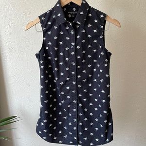 Banana Republic Riley cotton poplin magnolia button down top